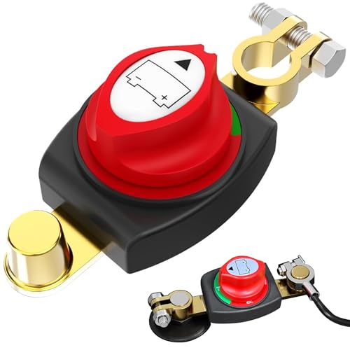 TZEKING Batteriehauptschalter,Auto Batterie Trennschalter 12V-48V,Trennschalter Wasserdicht,Batterieschalter,Batterietrennschalter Akku,Batterie Hauptschalter für Auto Motorrad Marine Boat Caravan