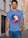 LBP American Flag Eagle Shirt Men's 1776 July Patriotic T-Shirt 4th of July Tees USA Flag Tops