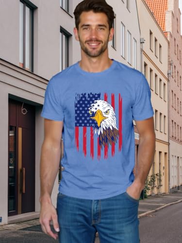 LBP American Flag Eagle Shirt Men's 1776 July Patriotic T-Shirt 4th of July Tees USA Flag Tops