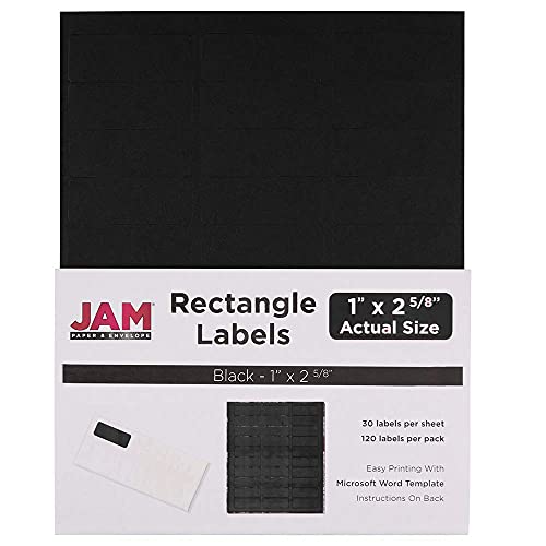 Jam Paper Return Address Labels - Standard Mailing - 1 X 2 5/8 - Black - 120 Shipping Labels/Pack #TOP6