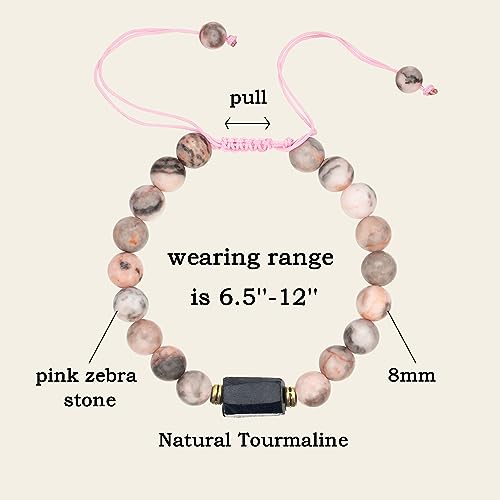 LINY Triple Protection Bracelet - Natural Stone Beads Healing Energy Bracelet Adjustable Braid Rope Tourmaline Bracelet for Women Men4
