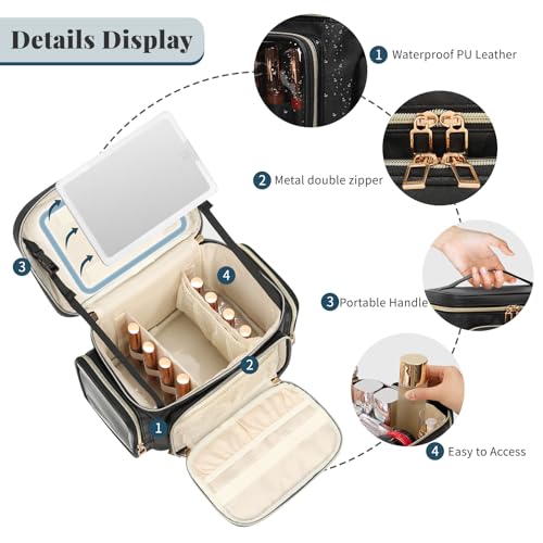 Large Makeup Bag with Two Side Pockets