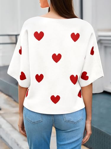 Image of Cicy Bell Womens Half Sleeve Sweaters Oversized Boat Neck Knitted Pullover Sweater Trendy Casual Loose Fit Fall Tops
