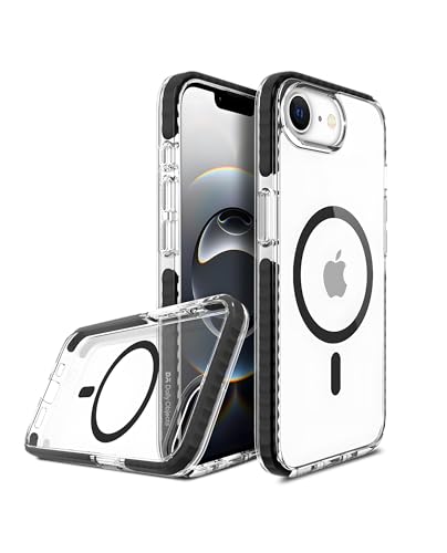 Image of DailyObjects TPU+PC Grey Stride Clear Magnetic Case Cover Compatible with iPhone 16e | Wireless Charging Slim Back Cover | 2 Layer Edge Protection & Shockproof