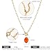 TaYolnFaSo Red Agate Pendant Paperclip Chain Necklace for Women 18k Gold-Plated Toggle Paperclip Necklace Natural Agate Jewelry Christmas July Birthstone Gift for Wife Mother