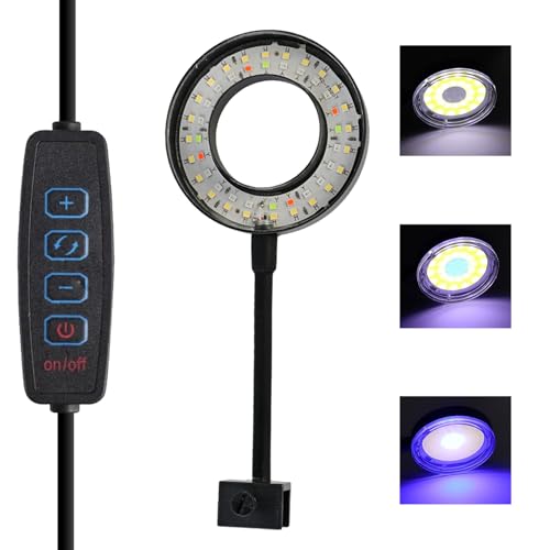 Fish Tank Light,6W Clip-On Aquarium Light for 20–40 cm Tanks, Dimmable LED Reef, 360° Adjustable Arm, USB Powered LED Fish Light for Corals Plants