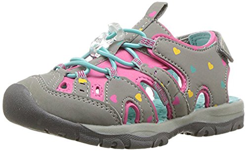 Northside Kid's Burke SE Athletic Summer Sandal, Gray/Fuchsia, 12 M US Little Kid; with a Waterproof Wet Dry Bag