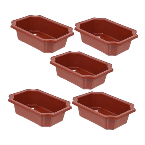 FUTUREORYY 5 pezzi Vasi Rettangolari in Effetto Fioriera per ed Esterni Vasi Moderni per Piante e Piantine per Davanzali e Accessori Casa e