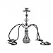 GUBAOPQLA Chicha Narguilé 2/4 Tuyaux Hookah, Facile À Démonter Et Nettoyer Verre 2/4 Tuyau Narguilé Ensemble Complet, Combinaison Kit Fumeur Ensemble Fini Narguilé Chicha,Noir,Four Tube
