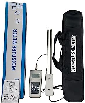 Hay Moisture Meter Hay Bale Moisture Tester With Range 5 to 82%(CD00) Accuracy ±0.5% For AlfalfaGrass Pennisetum 120 Groups Data Storage