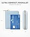 BOSTANTEN Credit Card Holder RFID Leather Small Wallets Woman, Accordion Zipper Card Wallet, Sky Blue