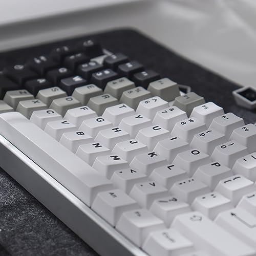 Image of mintcaps Black White Gradient Keycaps Set Cherry Profile Doubleshot Custom Keycaps 121 Keys for Cherry MX Gateron Kailh Box Switches Mechanical Gaming Keyboard