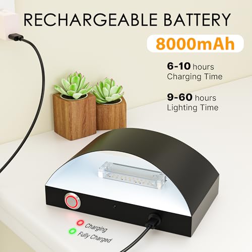 Image of FOLKSMATE Battery Operated Wall Sconces Set of 6, 8000mAh Rechargeable Remote & Touch Control Wall Lamps, 3 Color Temperatures, Timer Cordless Dimmable Light for Bedroom, Living Room, Hallway