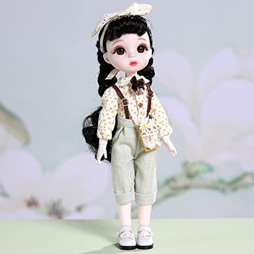 Aongneer BJD Dolls 30 cm SD Doll 12 Inch Ball Jointed Doll Lucky Smart Dolls 1/6 BJD Doll, Stylish Doll Clothes, Doll Wig, Lovely Dolls for Girls Lemon