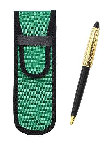 布ペンケース緑 ネオD-800ホリ金加工 レトロボールペンセット 黒 3個パック T23-NK02G-800B-B-3
