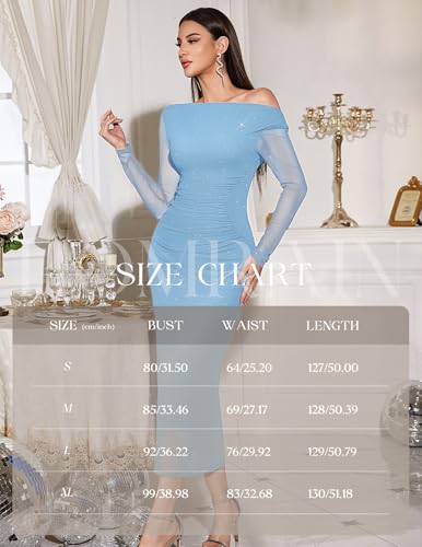 Sequined Blue Wedding Guest Dress for Women Summer Beach Dinners Outfits M — view 6