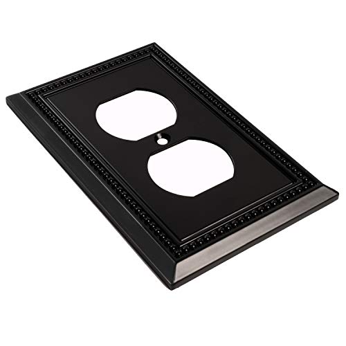 Image of Henne Bery Sunken Pearls Heavy Duty Switch Plate /Wall Plate /Outlet Cover (Single Duplex 3PK, Matte Black)
