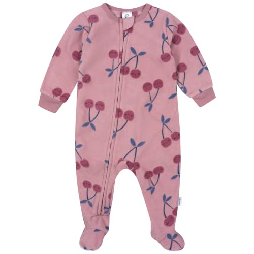 Image of Gerber Baby Girl & Toddler 2-Pack Loose Fit Fleece Footed Pajamas