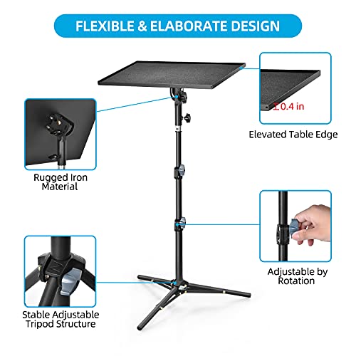 CODN-Projector-Stand-Foldable-Projector-Mount-Laptop-Tripod-Adjustable-Height-23-to-43-Universal-Outdoor-Laptop-Floor-Stand-for-Computer-Book-Music-Notes-Sound-Media-DJ-Equipment
