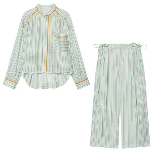 Conjunto diario de pantalones a rayas para mujer: comodidad para el calor