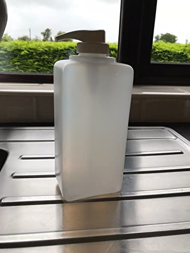 1 Litre EMPTY PUMP BOTTLES 1000ml 1L Plastic Refillable Dispenser Lotion Gel Handwash Shampoo and Conditioner Soap Bottles x 2 Transparent