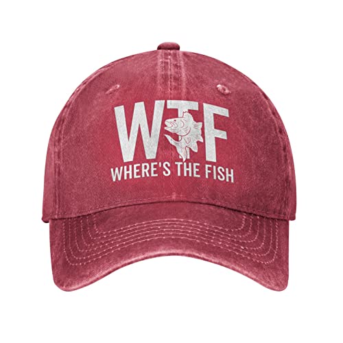Image of WTF Where's The Fish Hat for Women Dad Hats with Design Caps