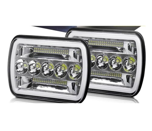 Phare LED 5x7 7x6 400W pour tout-terrain 4x4 avec DRL clignotant et feu de circulation diurne 12V 24V