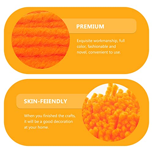 EXCEART Latch Hook Yarn Set 10 Rolls Acrylic Carpet Embroidery Thread for DIY Rug Hooking Kit and Soft Crochet Crafts Orange Yarn