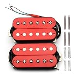 SAPHUE Captador de guitarra elétrica Alnico 5 Humbucker, bobina dupla, peças de guitarra Alnico V (vermelho)