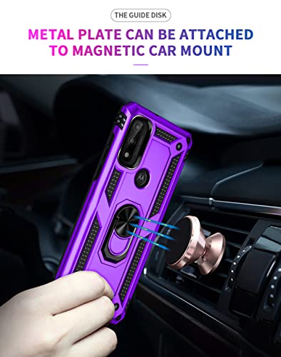 Androgate For Moto G Pure Case, Motorola Moto G Power 2022/ Moto G Play 2023 Case With Hd Screen Protector, Military-Grade Ring Holder Car Mount 16Ft Drop Tested Protective Cover Phone Case, Purple #TOP3