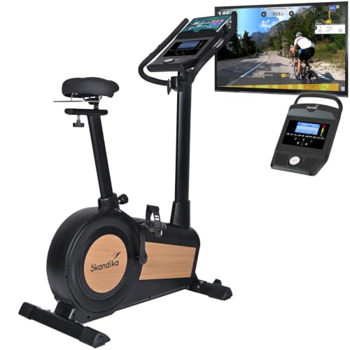 Skandika Ergometer Cykling P15 | Heimtrainer Fahrrad mit LCD HD Display, 38 Programme, Magnetbremse 32 Stufen, Kinomap App kompatibel, Indoor Bike bis 150 kg | Fitnessfahrrad, Fitnessbike für Zuhause