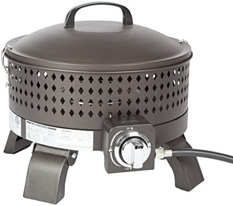 Fire Sense 62133 Sporty Campfire Portable Fire Pit LPG Gas 60,000 BTU Outdoor Firepit Includes Propane Stand Included - Dark Bronze - Round - 15"