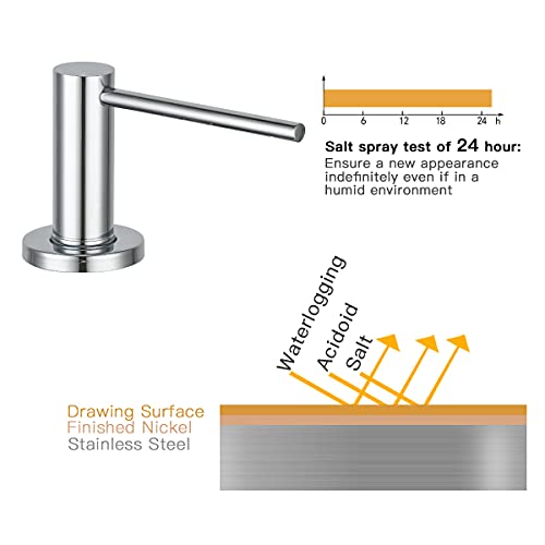 Image of Soap Dispenser for Kitchen Sink Polished Chrome GAPPO Stainless Steel Countertop Pump Hand Lotion Built in Bottlend Lotion Built in Bottle