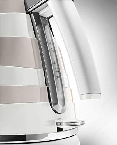 De'Longhi Avvolta KBAC3001.W Kettle, anti-scale filter, 1.7 Liters, 360° swivel base, white/Beige
