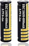 Wiederaufladbarer 3,7-Liter-Li-Ionen-Akku 4000 Mah Große Kapazität Knopfbatterie Top-Batterien Für Led-Taschenlampe, Scheinwerfer, Türklingeln, 2 Packungen