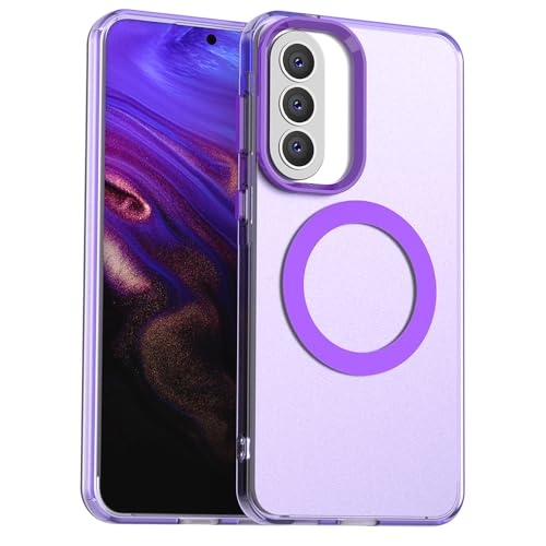 Case �Ή��@�� for Samsung Galaxy A57 5G �X�}�z�P�[�X [TPU + �}�O�l�b�g�����O]-purple