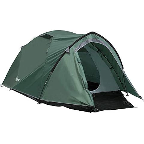 Outsunny Two-Man Camping Dome Tent with Vestibule Cover
