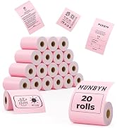 MUNBYN 2 1/4" x 50' Receipt Paper, 58mm Pink Thermal Paper(20 Rolls), BPA Free Thermal Receipt Pa...