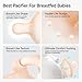 Garkoko Baby Pacifiers 0-6 Months Breast Like Shape Pacifiers BPA-Free One-Piece Silicone Newborn Pacifier for Breastfed Babies, 2pcs