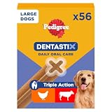 Pedigree DentaStix Hundesnack für große Hunde (25kg+), Zahnpflege-Snack mit Huhn und Rind, 1 Packung je 56 Stück (1 x 2.16 kg)