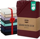 Utopia Bedding Sabana Bajera 140x200x30 cm - Borgoña - Bolsillo Profundo - Microfibra de Poliéster Cepillado (Cama 140)