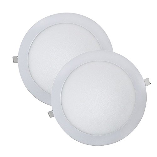 Wonderlamp W-E000046 Bardzo płaski okrągły reflektor LED biały Moc oświetlenia 18 W (1480 lm) 6000 K (zimne światło) Nowoczesny zestaw 2 sztuk biały