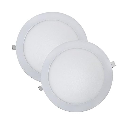 Wonderlamp W-E000045 - Pack 2 x Downlight LED extraplano redondo blanco, iluminacion 18W (1480 lm), 6000K (luz fría)