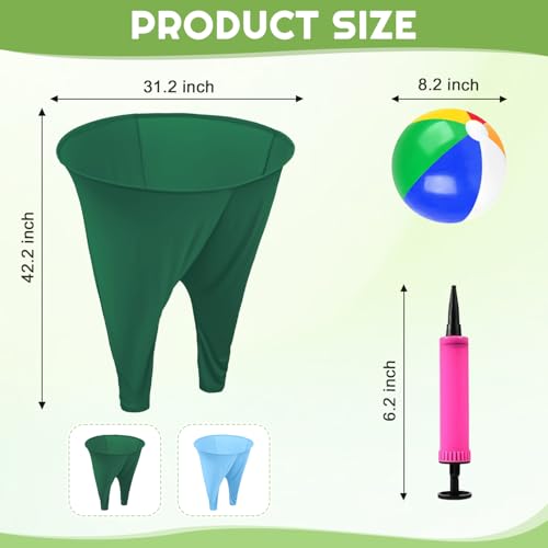 Image of Green Granny Pant Yard Game Set 2PCS Color Mixing Big Granny Pants Outdoor Game Baby Blue with 8 Bouncy Balls and 1 Air Pump (Random Colors) Big Pants Outdoor Games for Adults and Family