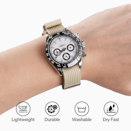 Image of TACTICAL FROG Nylon Watch Band 18mm 19 mm 20mm 22 mm 24 mm, Waterproof Military Watch Straps Replacement for Men Women, With Stainless Steel Buckle