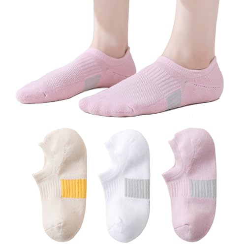 Image of EPEIUS Thick No Show Socks for Women Athletic Ankle Socks Cushioned Running Low Cut Non Slip Footies 3 /6 Pairs