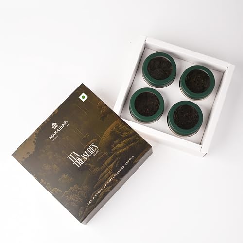 Image of Makaibari Select Gift Box 100g pack - A Curated Collection of Darjeeling's Finest: First Flush, Second Flush, Darjeeling Roasted, and Darjeeling Green Tea 25g each | Luxury Tea Hamper