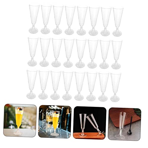 Luxshiny 40 Peças Taças De Plástico Taças De Plástico Conjunto De Champanhe Transparente