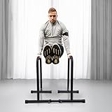 BRICZUNA Dip Stand, Functional Dip Station Machine 440 LBS Capacity for Home Gym, Physical Training,Calisthenic, or Stadium（Black）
