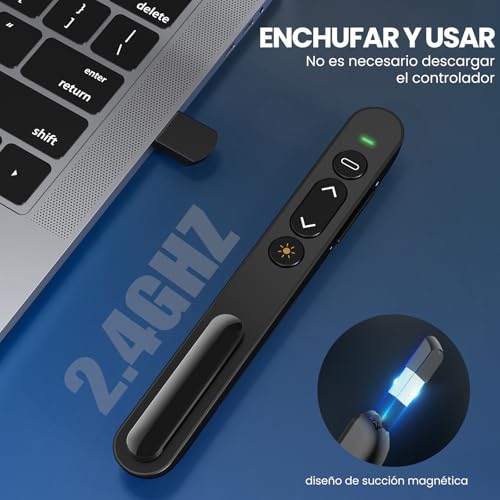 Miniatura 6 de Puntero Presentaciones, Presentador De Diapositivas Remoto Mando Para Powerpoint Keynote Hyperliens Google Slides Pdf Ms Word Para Conferencias, Reuniones, Informes, Powerpoint, Etc. Plug Play